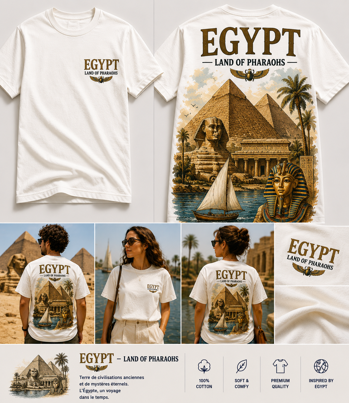🇪🇬 Egypt – Land of Pharaohs Oversized Tee